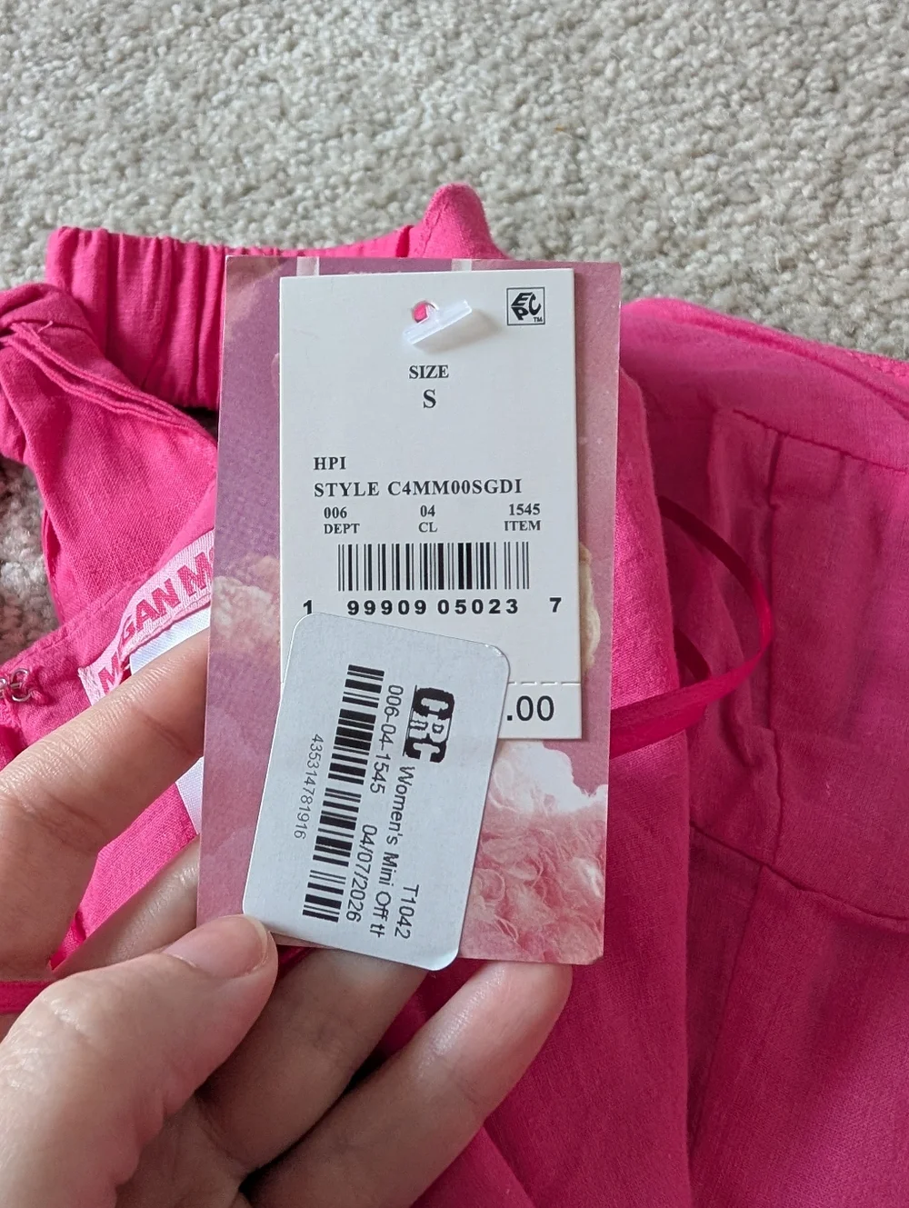 NWT Megan Moroney Mini Off the Shoulder Hot Pink Dress Small - Picture 10 of 13